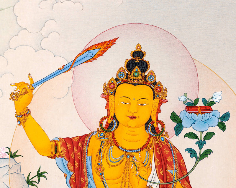 Manjushri Thangka Painting | Tibetan Buddhist Painting
