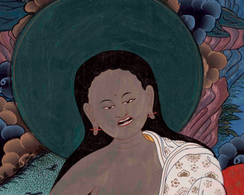 Vintage Milarepa Thangka | Mahasiddha Jetsun Meelarepa | Wall Decors