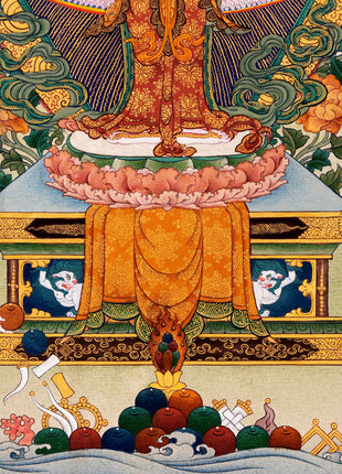 1000 Armed Avalokiteshvara, Tibetan Hand painted Small Thangka