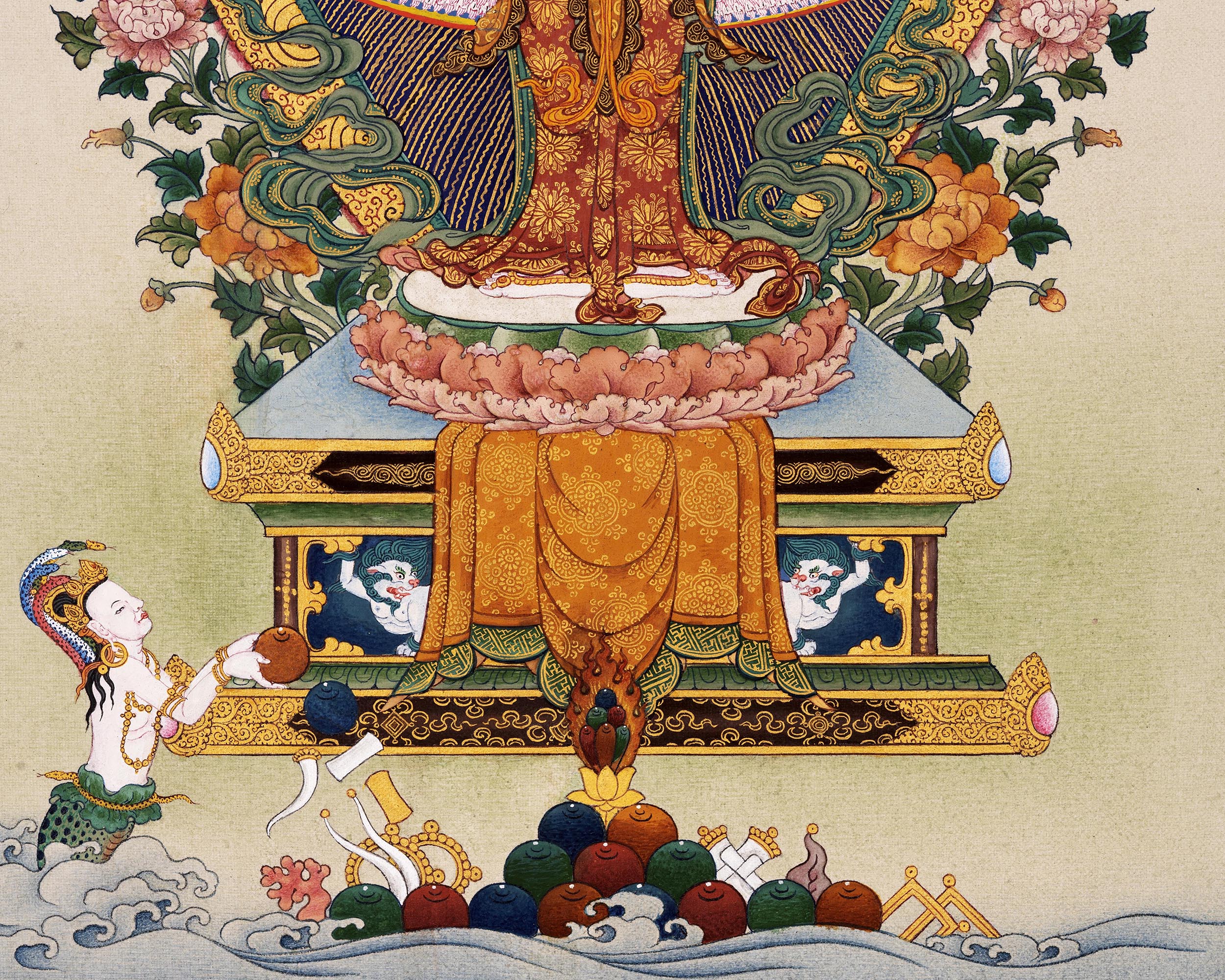 1000 Armed Avalokiteshvara, Tibetan Hand painted Small Thangka