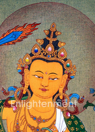 Manjushri, The Tibetan Wisdom Deity Himalayan Thangka | Traditional Himalayan Bodhisattva Art
