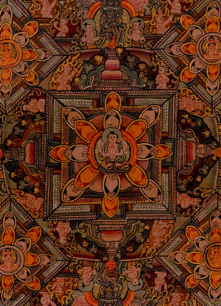 Buddha Mandala | Traditional Tibetan Thangka | Religious Wall Decors