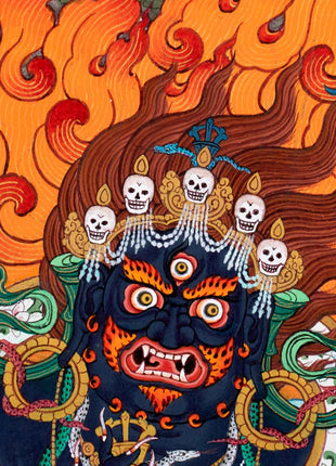 Six Armed Mahakala of Gelug Tradition | Tibetan Mahakala Thangka