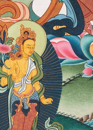 Female Green Tara Thangka | Decorative Art