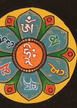 Eight Auspicious Symbol Thangka | Religious Mantra Art
