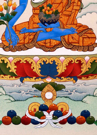 Medicine Buddha Tibetan Thangka Art For Healing Practice | Traditionally Hand-Painted Buddhist Art
