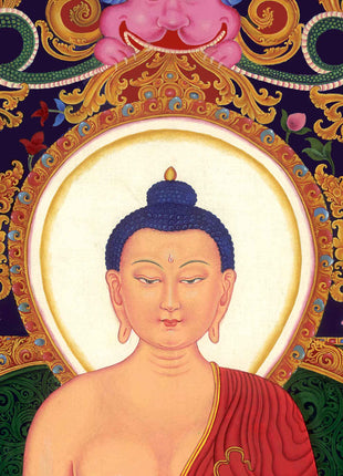 Tibetan Shakyamuni Buddha Thangka Print | Canvas Digital Print