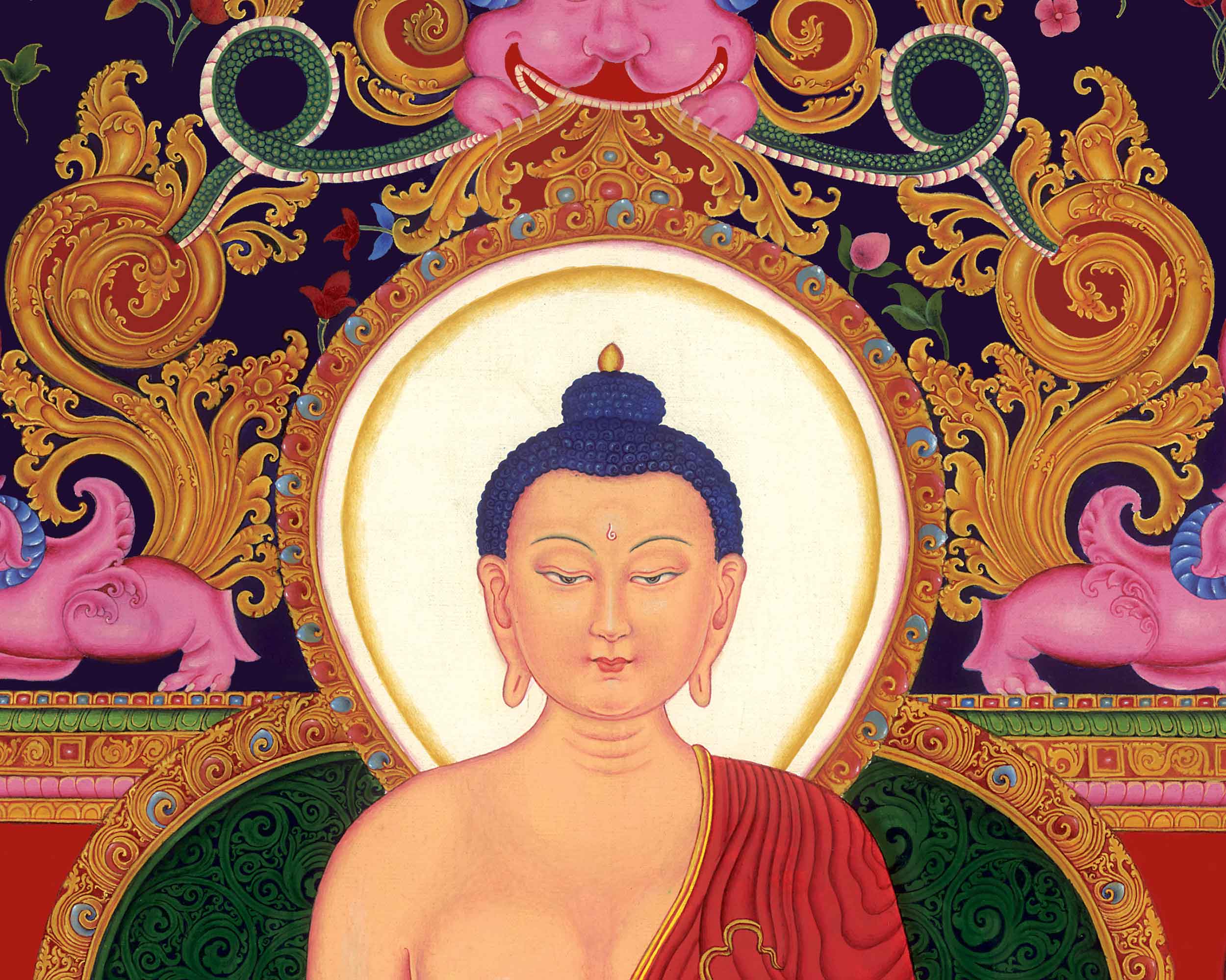 Tibetan Shakyamuni Buddha Thangka Print | Canvas Digital Print