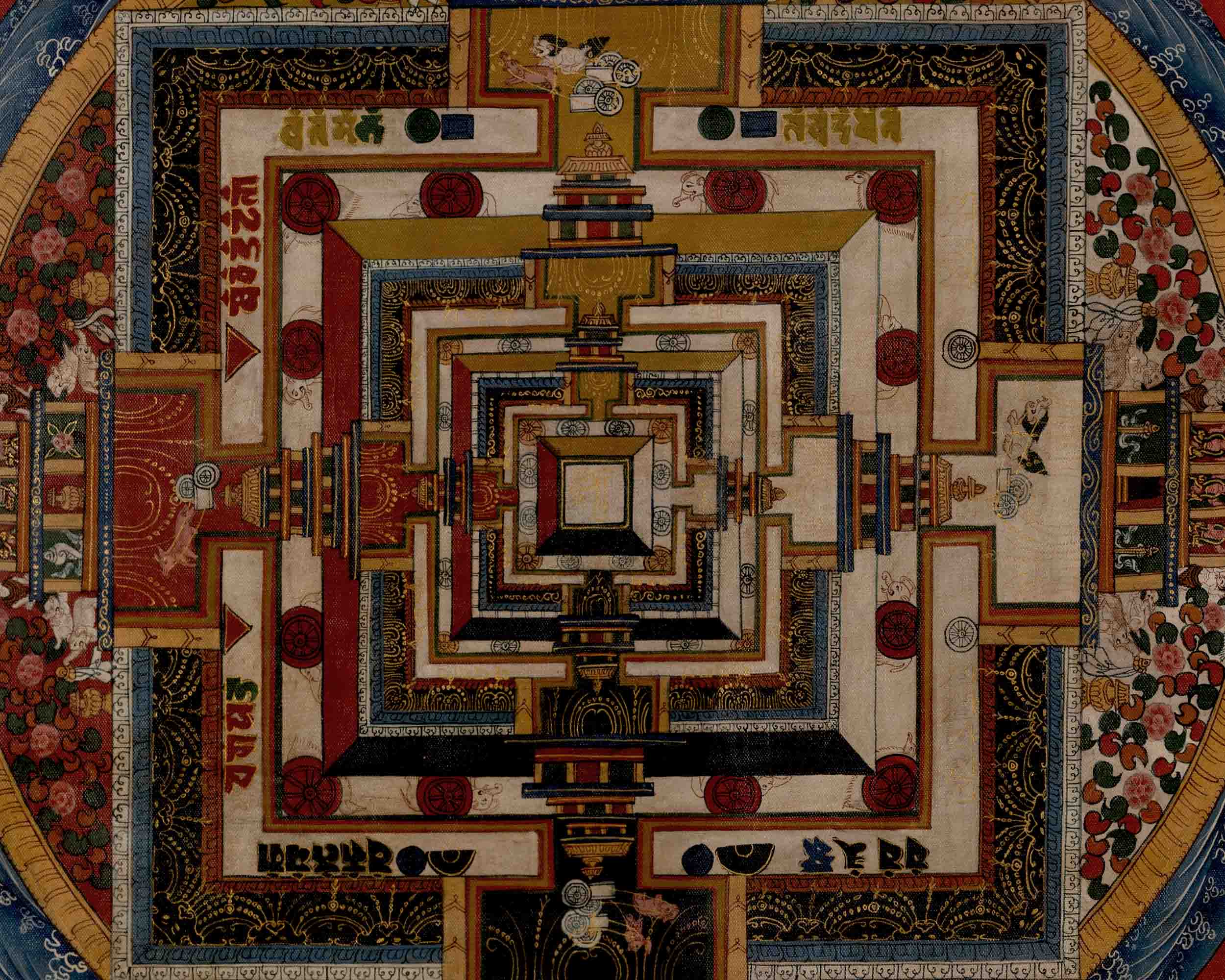 Kalachakra Mandala | Traditional Tibetan Thangka | Religious Wall Decors