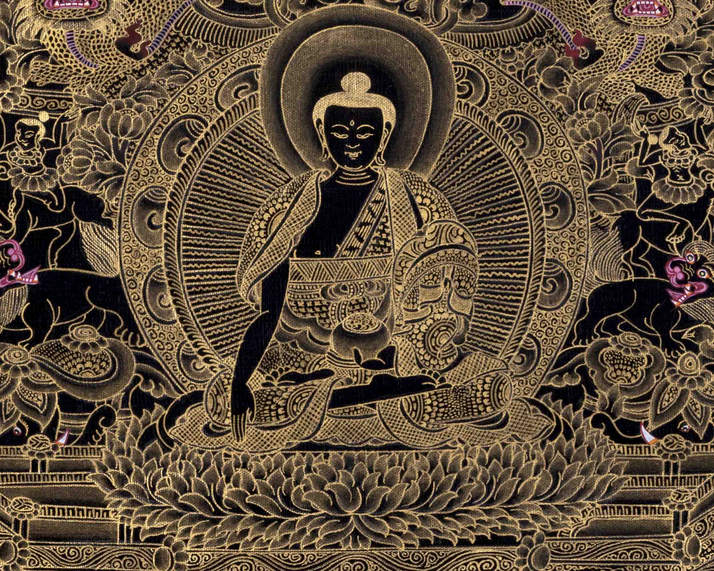 Original Shakyamuni Buddha Thangka | Tibetan Buddhist Religious Painting