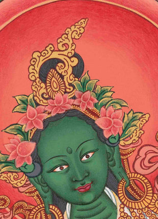 Goddess Green Tara | Religious Buddhist Artwork | Wall Decors