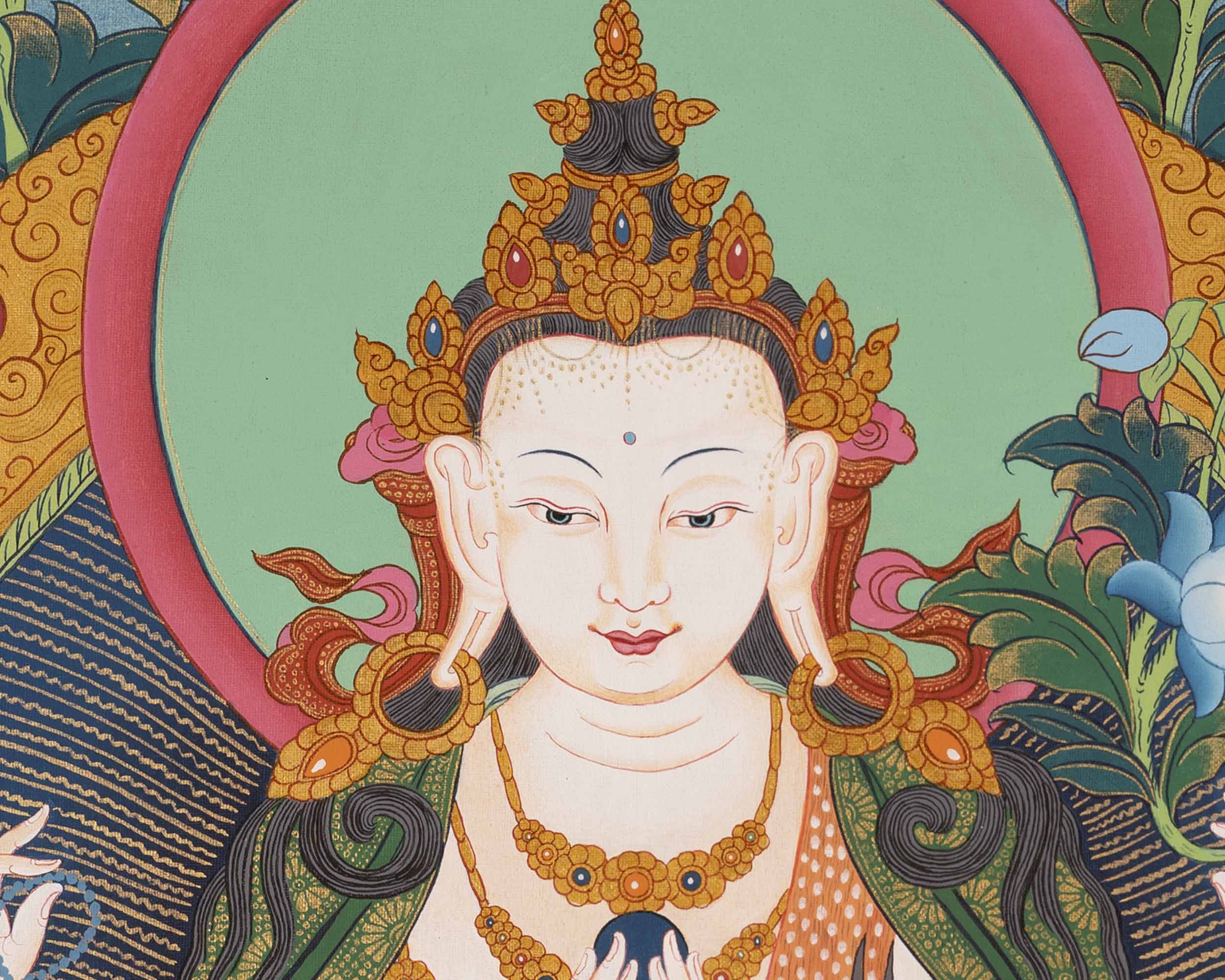 Handpainted Avalokitesvara Thangka | Chengrezig Thangka
