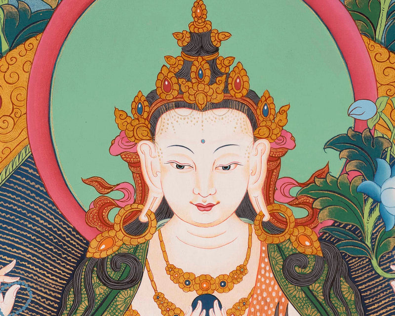 Handpainted Avalokitesvara Thangka | Chengrezig Thangka