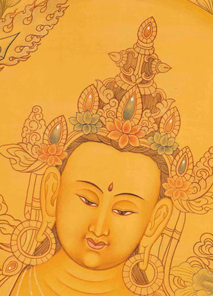 Original Manjushree Thangka | Full 24K Gold Style | Religious Wall Decors