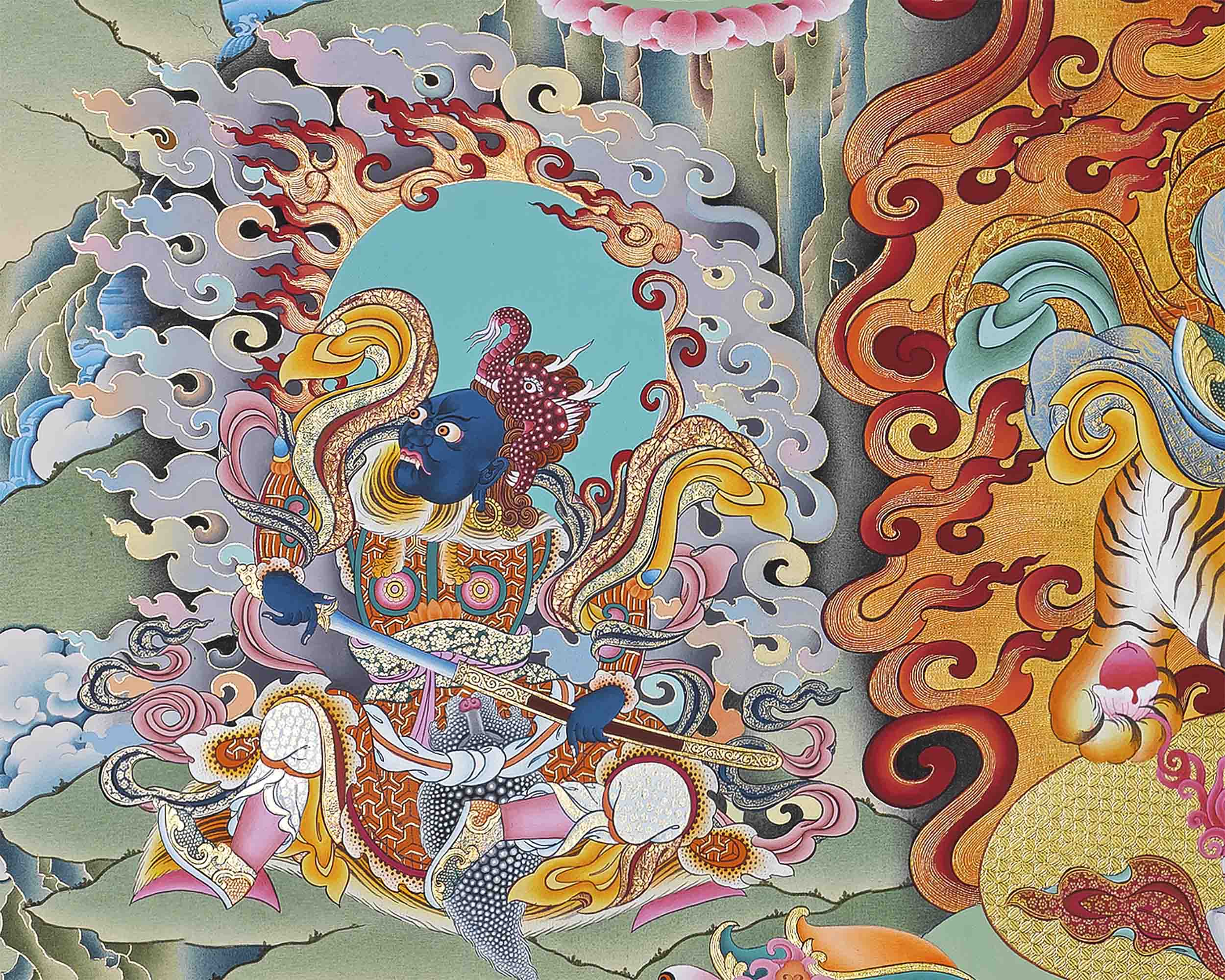 Dorje Drolo Practice Thangka | Hand Painted Dudjom Rinpoche Thangka