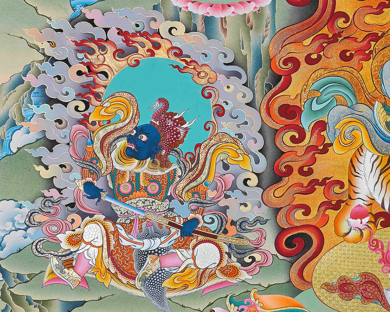 Dorje Drolo Practice Thangka | Hand Painted Dudjom Rinpoche Thangka