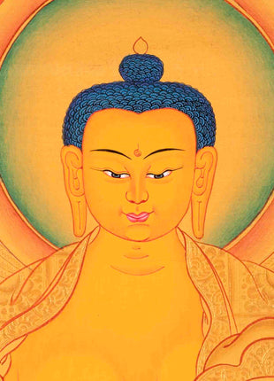 Buddhist Shakyamuni Buddha Thangka | Original Hand Painted 24k Gold Thangka