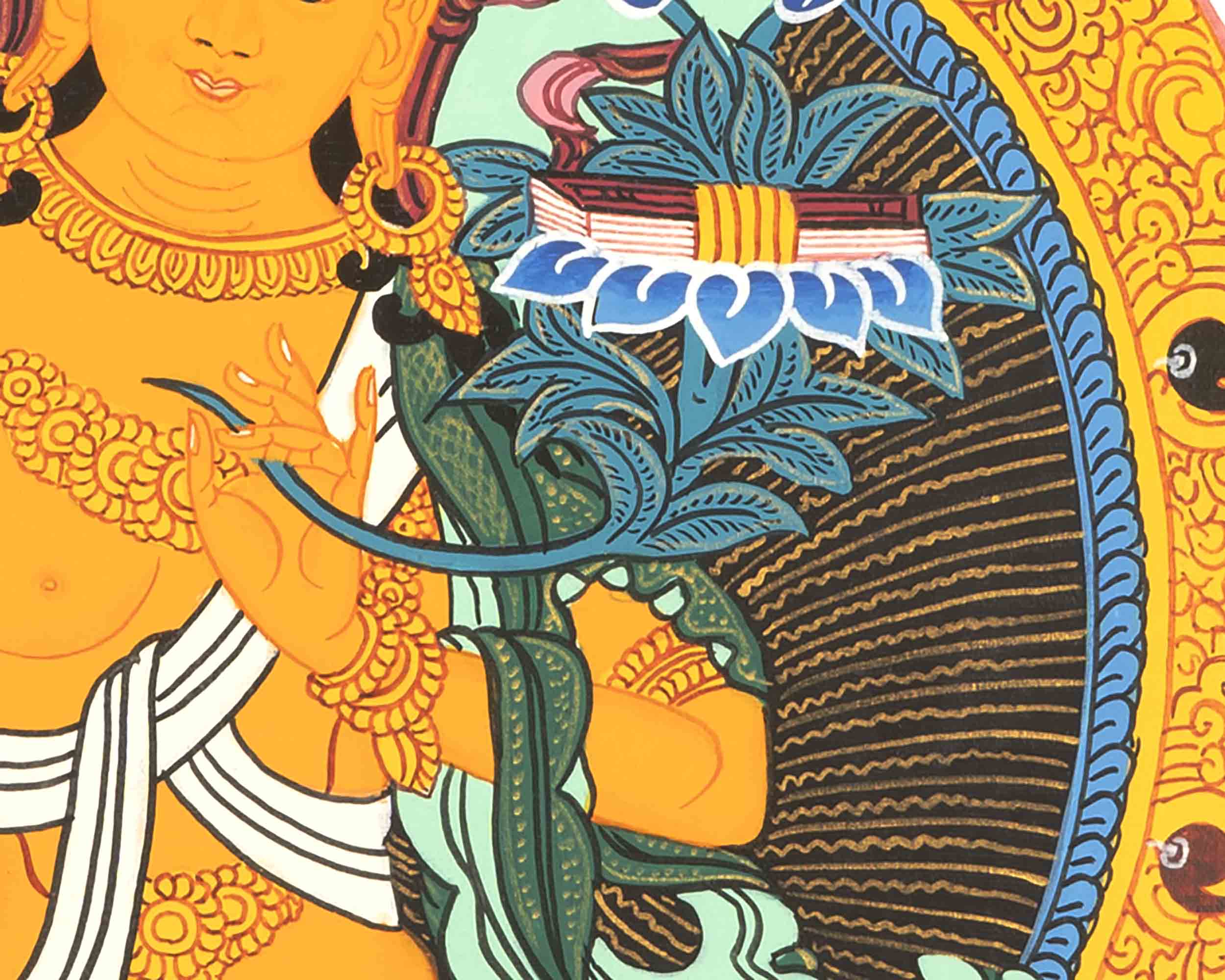 Manjushri Thangka | Deity Of Wisdom And Compassion | Wall Decorations