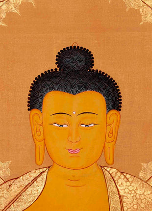 Gold Style Shakyamuni Buddha Thangka |  Zen Buddhism