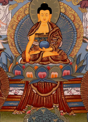 Gautam Buddha's Life Story | Religious Buddhist Thangka | Wall Decors