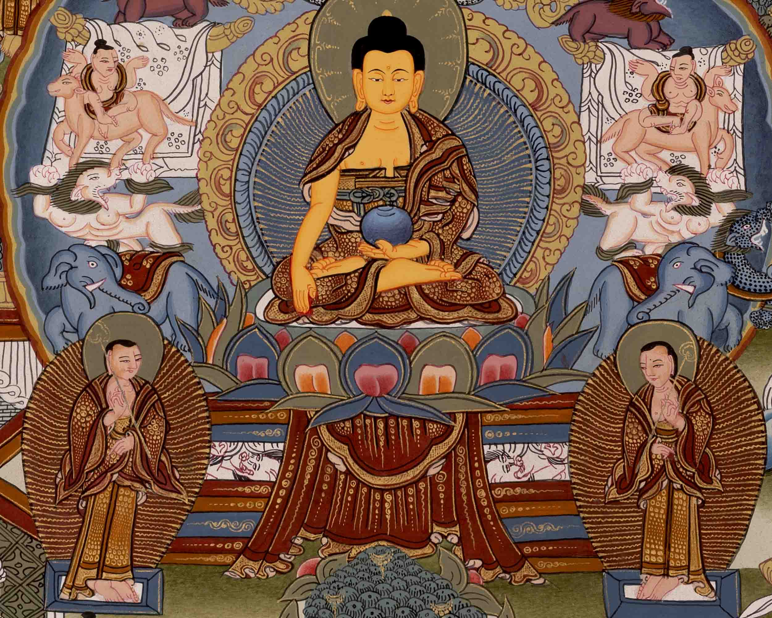 Gautam Buddha's Life Story | Religious Buddhist Thangka | Wall Decors