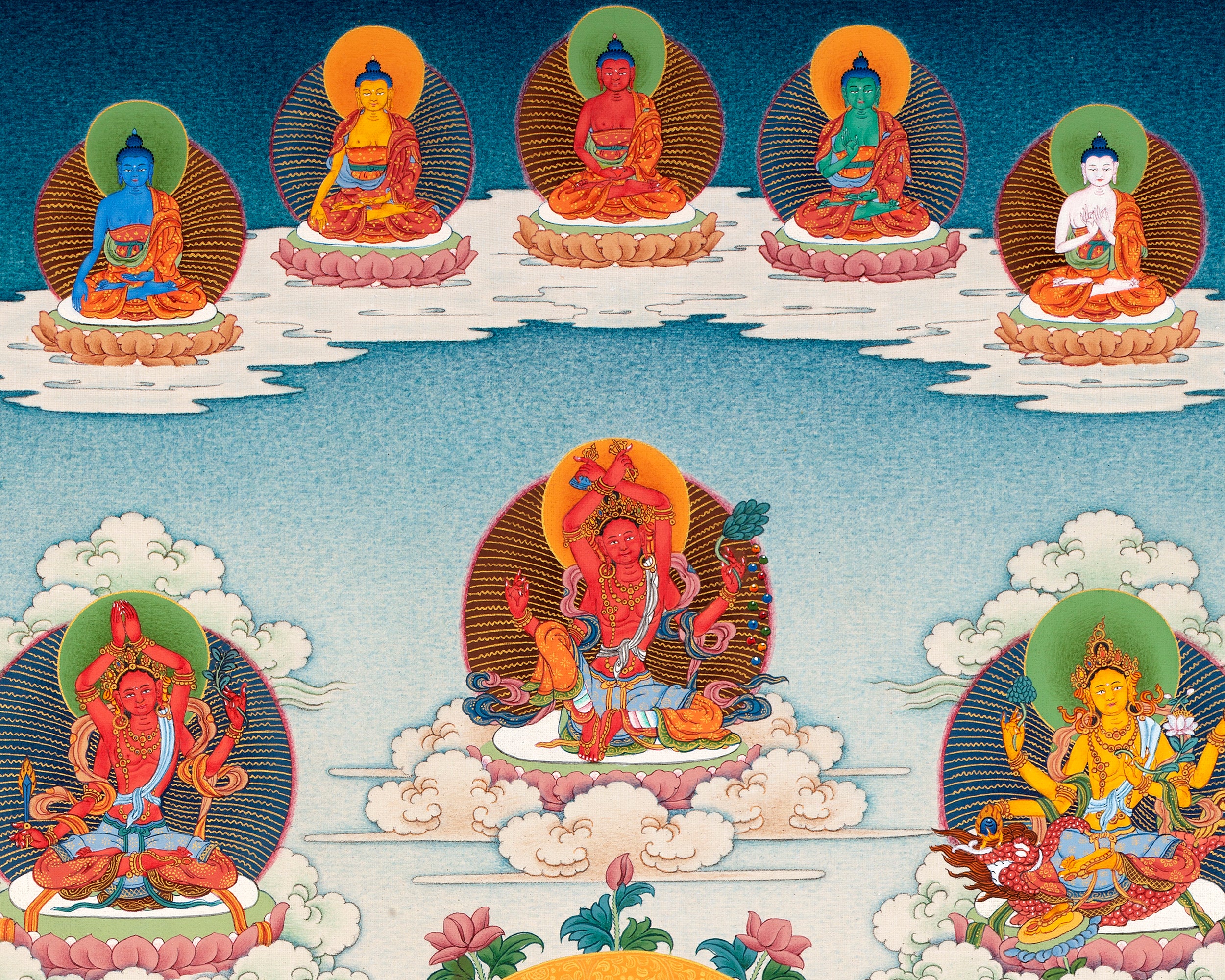 21 Tara of Suryagupta Tradition, Tibetan Thangka