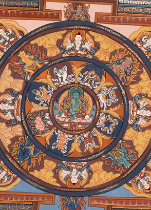 Green Tara Mandala Thangka | Traditional Painting