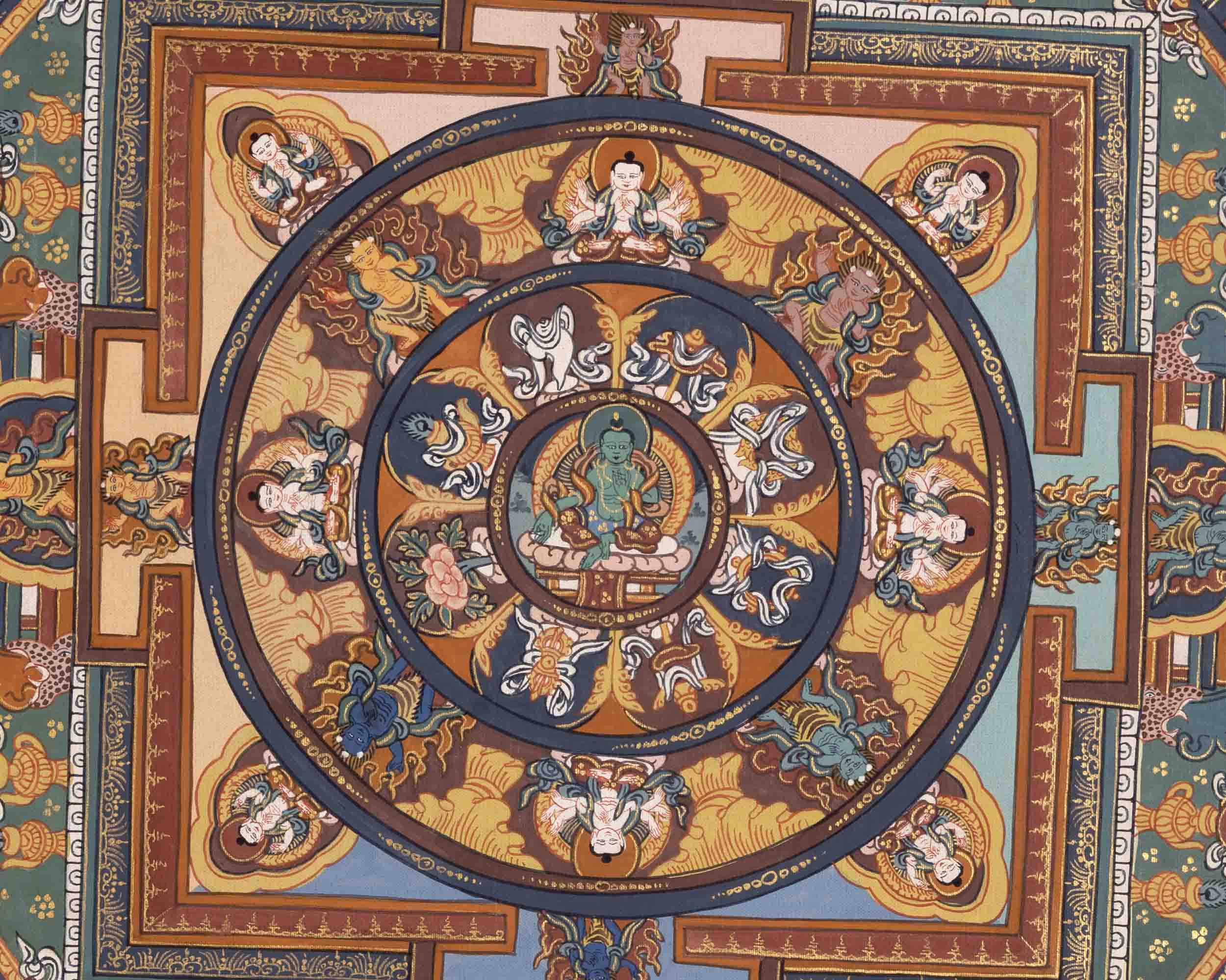 Green Tara Mandala Thangka | Traditional Painting