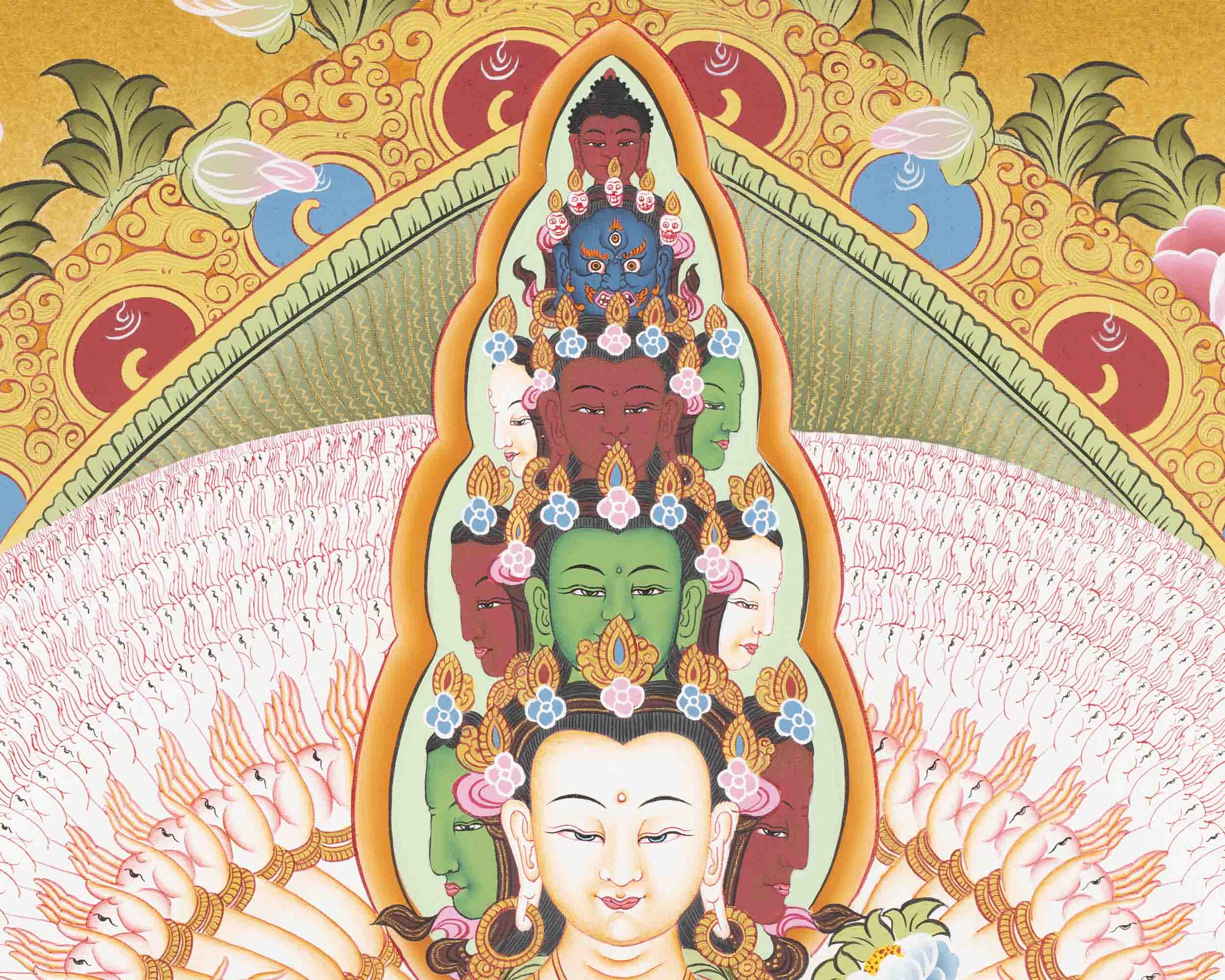 Avalokiteshvara Thangka Art | Religious Painting | Wall Decors