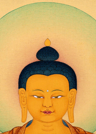 Buddha Shakyamuni Thangka | Hand Painted With Natural Stone Colors