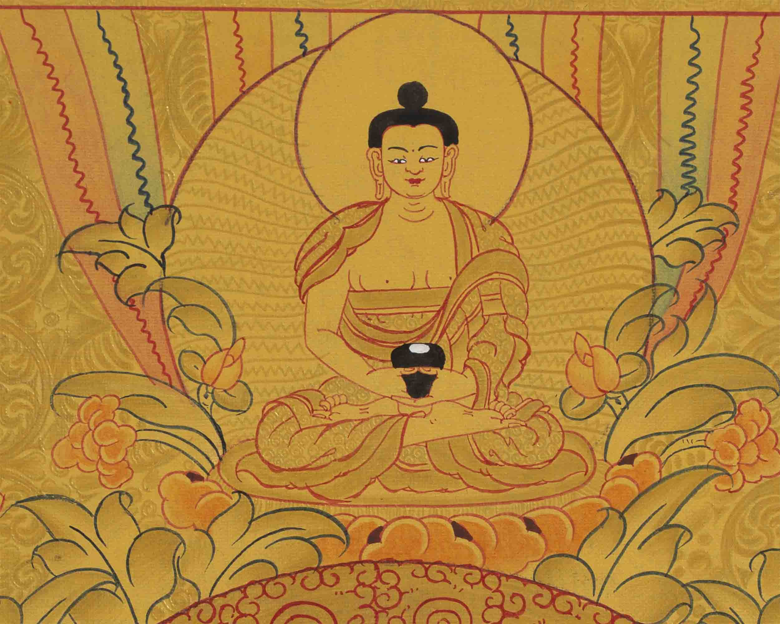 Full 24K Gold Green Tara Thangka | Wall Decoration Art