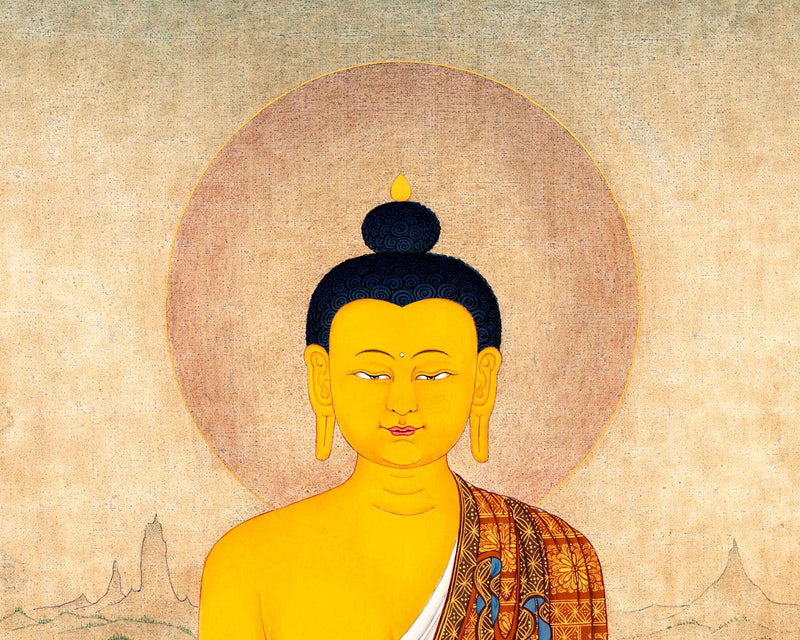 Shakyamuni Buddha Thangka | Traditional Karma Gadri Art