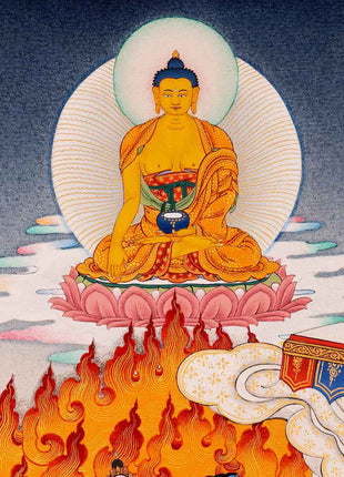 Sitatapatra Thangka Print with Green Tara, White Tara and Chenrezig