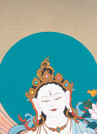 White Tara Thangka in Karma Gadri Tradition