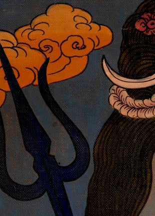 Lord Shiva Thangka | Religious Handpainted Art | Wall Decors