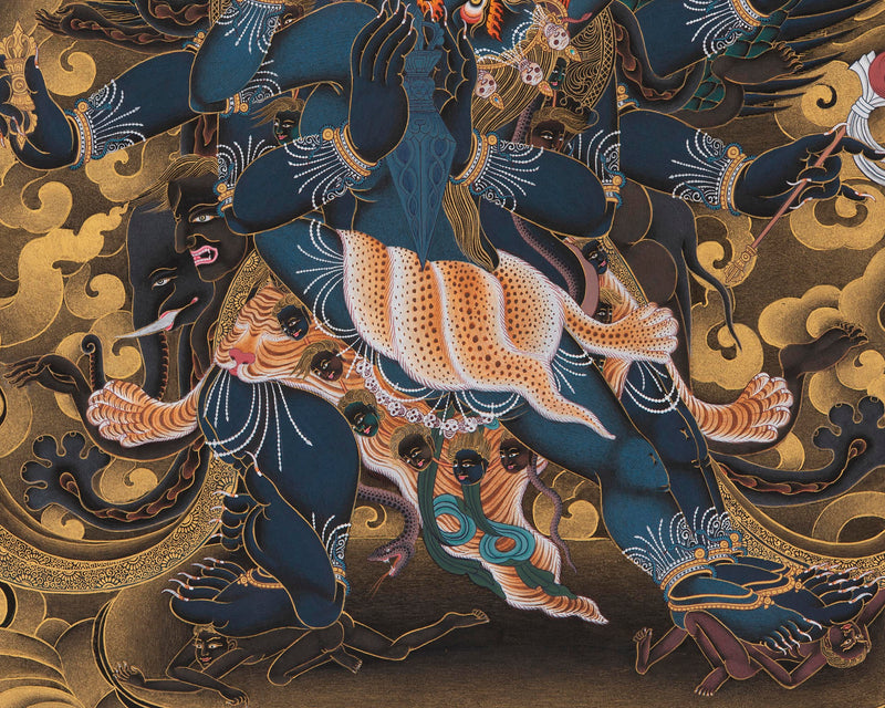 Vajrakilaya Thangka | Traditionally  Hand Painted Tibetan Thangka Painting