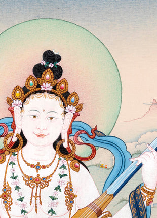 Saraswati Thangka | The Deity of Wisdom | Yangchenma Thanka