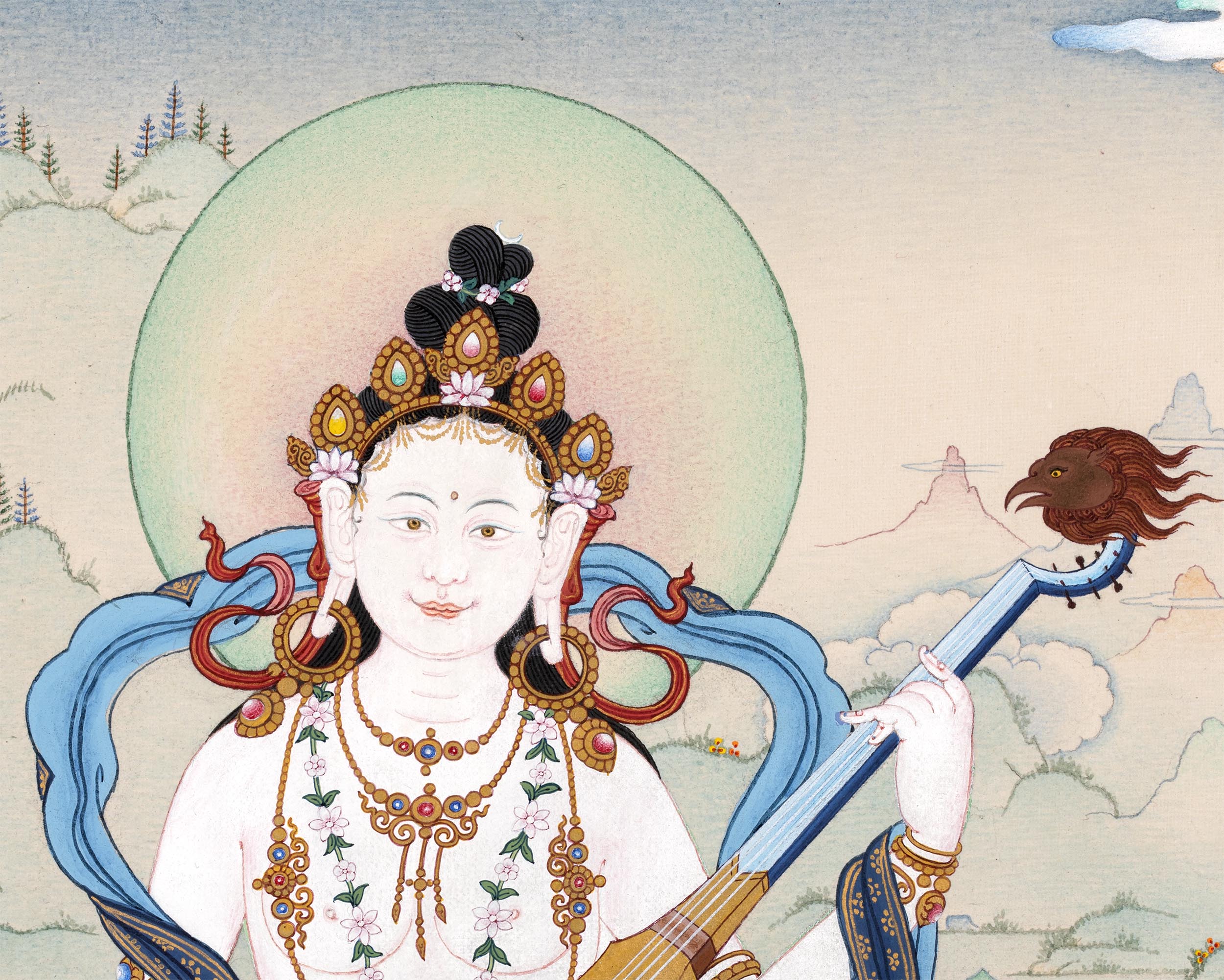 Saraswati Thangka | The Deity of Wisdom | Yangchenma Thanka