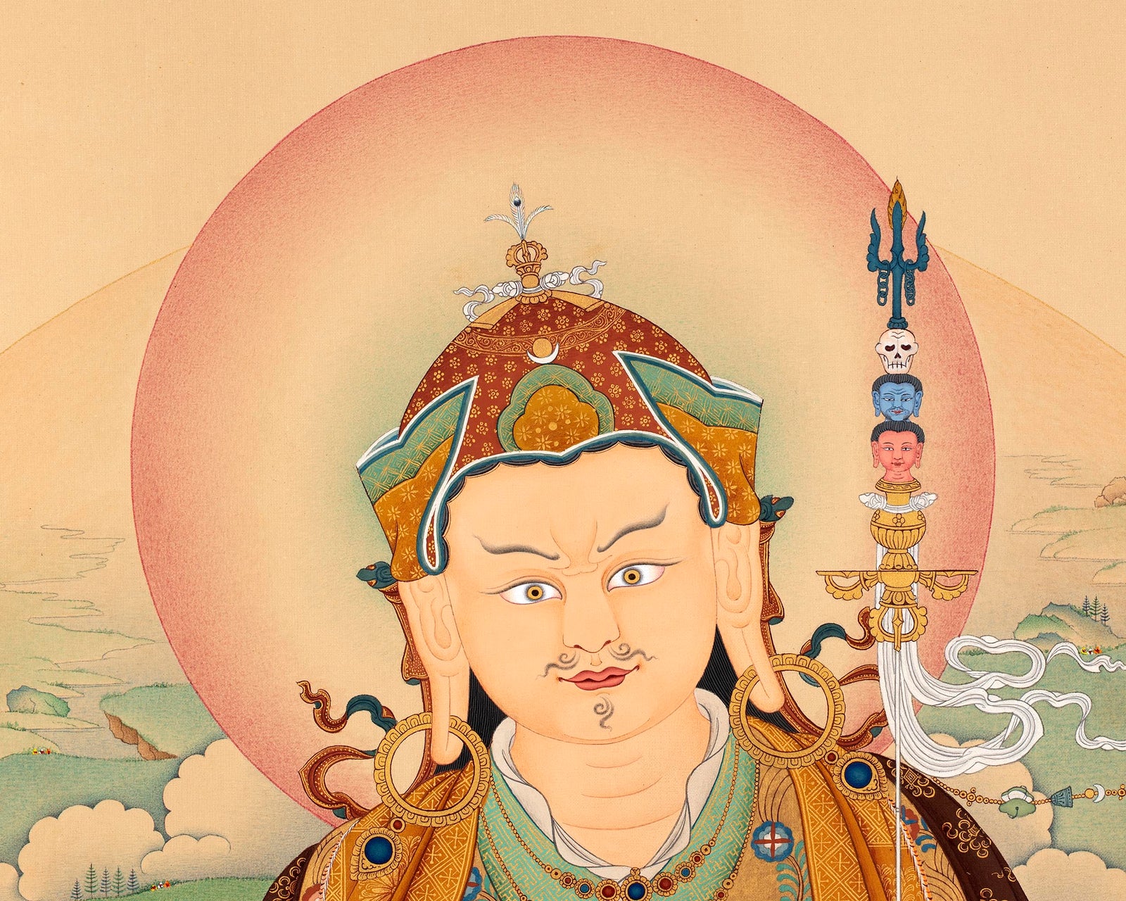 Guru Rinpoche Thangka | Tibetan Buddhist Art | High-quality Print