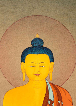 Traditional Buddha Shakyamuni Thangka | Tibetan Karma Gadri Art