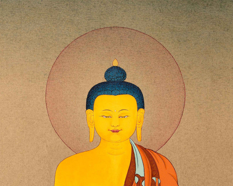 Traditional Buddha Shakyamuni Thangka | Tibetan Karma Gadri Art