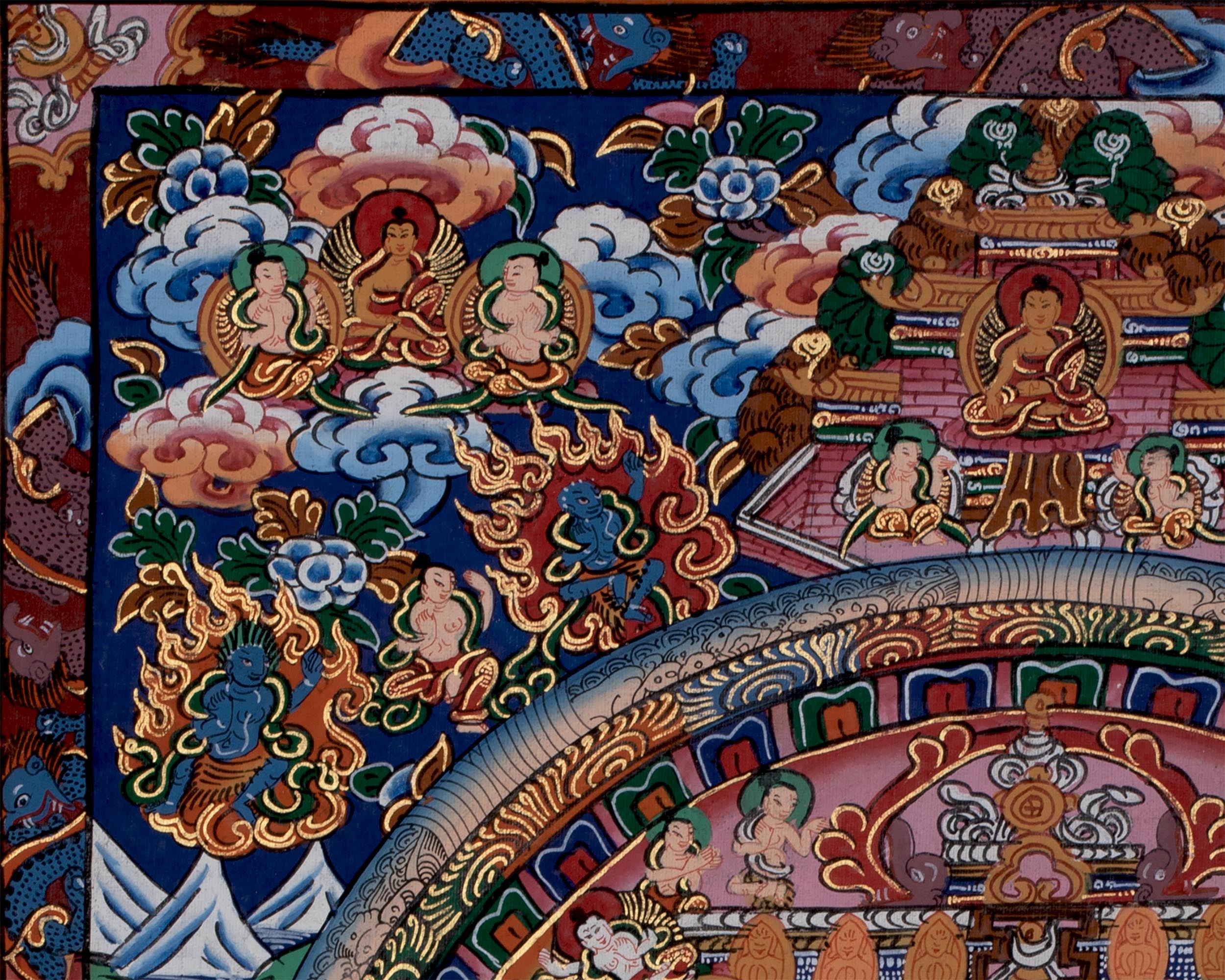 Rare Vintage Hand Painted Buddha Mandala | Buddhist Art