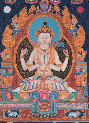 108 Chengrezig Thangka | Traditional Tibetan Art | Wall Decors