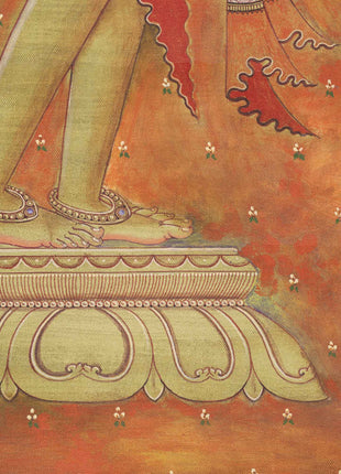 Himalayan White Tara Buddha Goddess Thangka Print | Vajrayana Buddhist Art Of Mother Tara For Prayers