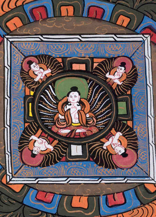 Traditional 3 Mandala Thangka | Religious Buddhist Art | Wall Decors
