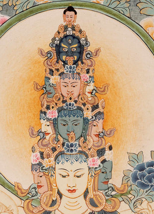 1000 Armed Avalokiteshvara | Chenresig Thangka | Religious Artwork