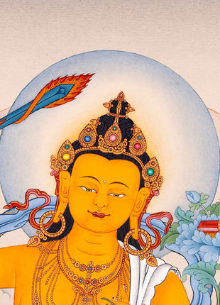 Manjushri Thangka, Traditional Karma Gadri Thangka Art