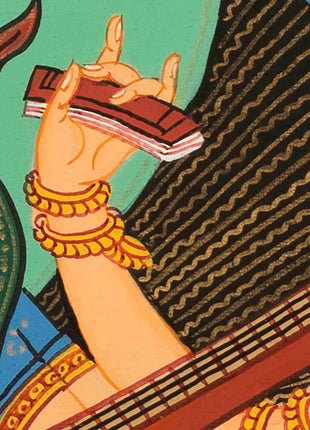 Saraswati Thangka | Lord Of Knowledge | Wall Hanging Art
