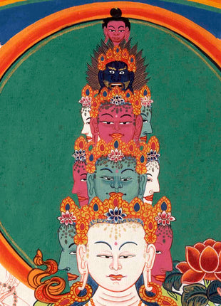 Avalokiteshvara Chenresig Thangka | Tibetan Traditional Painting | Wall Hanging Decors