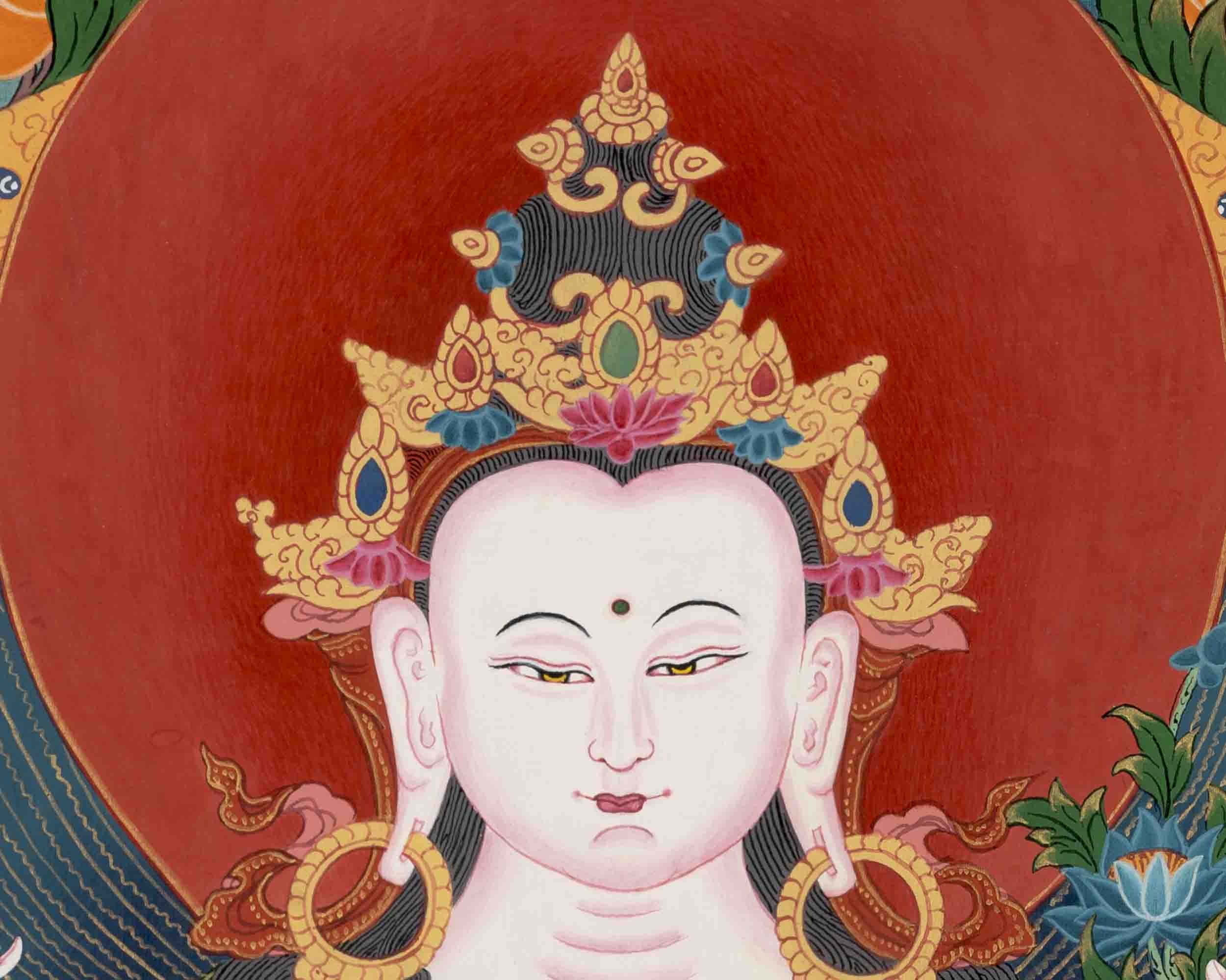 Avalokiteshvara Chengrezig | Traditional Tibetan Thangka | Wall Decors